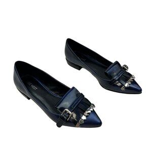 Nine West Women’s Low Heel Loafer Pointed Toe Tasseled Blue Size 7M